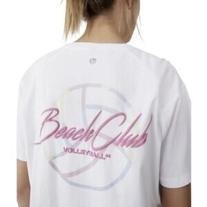 NWT Cotton On Body Beach Club Volleyball Active White Graphic T-Shirt - Size XL
